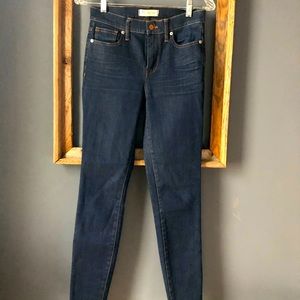 Perfect dark wash Madewell slim jeans.